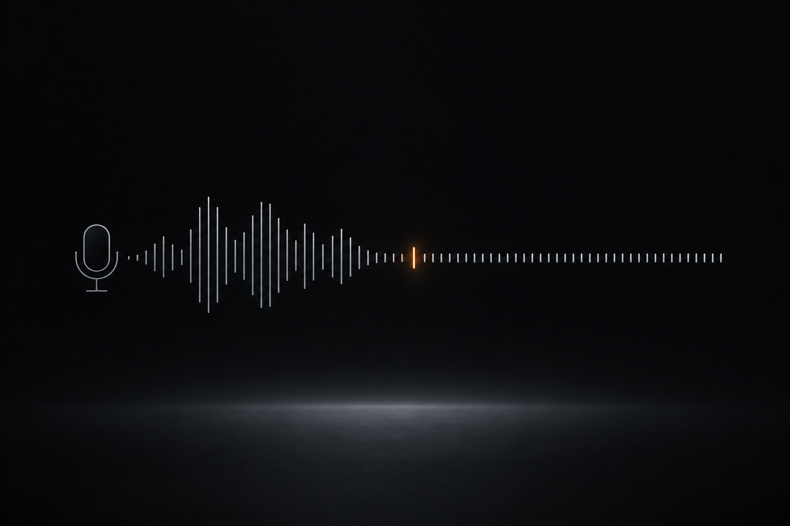 A microphone waveform resolving into a calm, ordered signal.